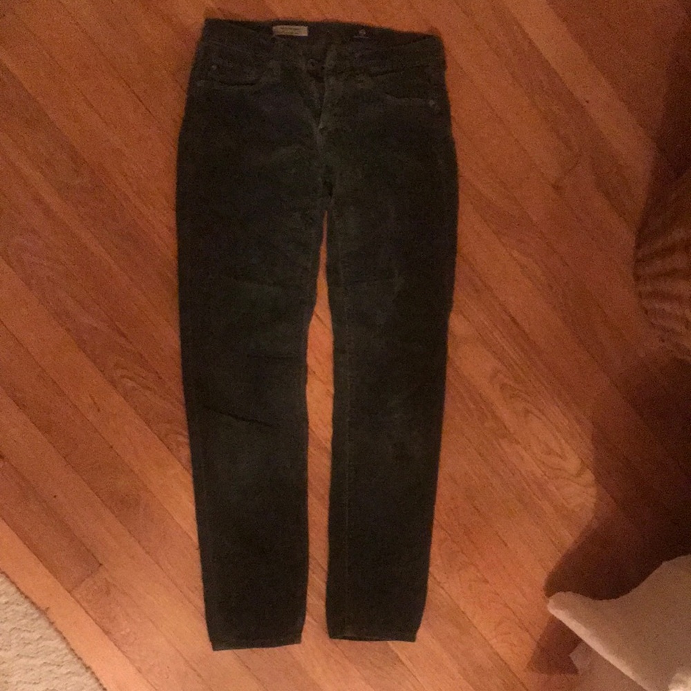 Adriano Goldschmied women’s size 26 dark green corduroy low waisted pants